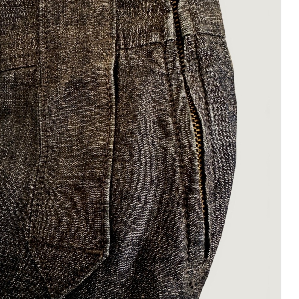 J.Crew Pleated Denim Skirt Women's Large Dark Wash A‑Line Jean Skirt Fall Outfit - Picture 3 of 3